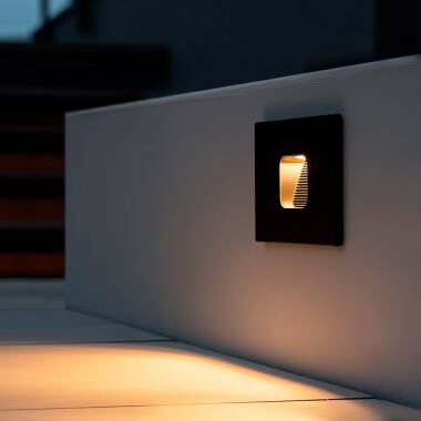 Image of Edit Grasset Square 2W Cool White LED Recessed Outdoor Wall Light