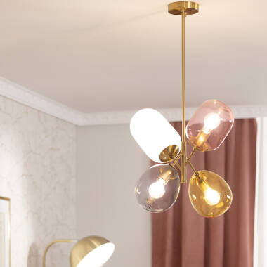 Image of Edit Papallona 4 Light Glass Ceiling Pendant - Multi