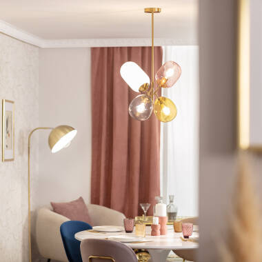 Image of Edit Papallona 4 Light Glass Ceiling Pendant - Multi
