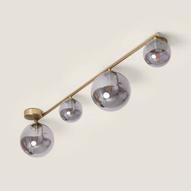 Edit Amatler 4 Light Glass Flush Ceiling Light