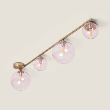 Edit Amatler 4 Light Glass Flush Ceiling Light