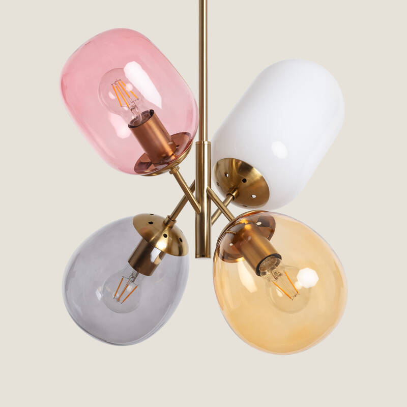 Image of Edit Papallona 4 Light Glass Ceiling Pendant - Multi