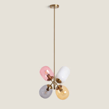 Image of Edit Papallona 4 Light Glass Ceiling Pendant - Multi