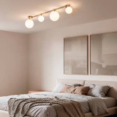 Image of Edit Amatler 4 Light Glass Flush Ceiling Light