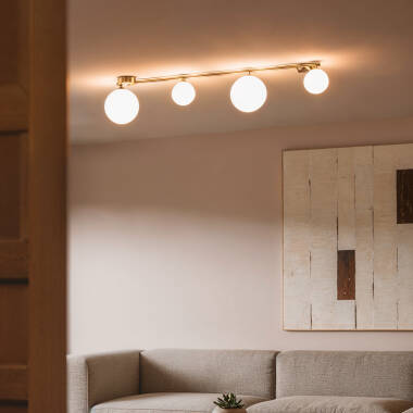 Image of Edit Amatler 4 Light Glass Flush Ceiling Light