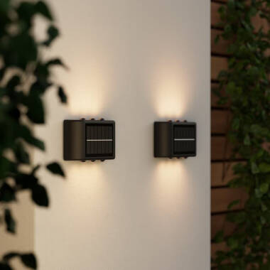Suri Mini Trio Solar LED Outdoor Up & Down Wall Light - Set of 2