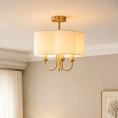 Wisteria Bridge 3 Arm Semi-Flush Ceiling Light