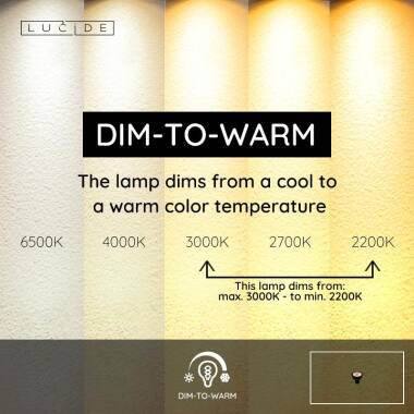 Image of Lucide 5W Very Warm White LED GU10 - Dim to Warm