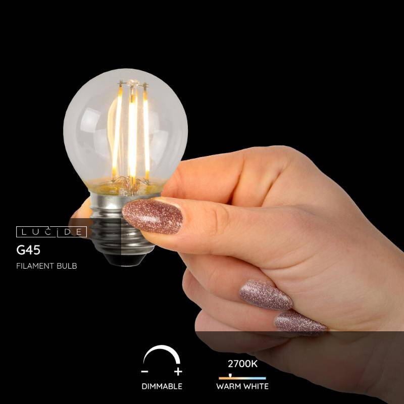 Image of Lucide 4W Warm White Dimmable LED Decorative Filament Golfball Bulb