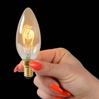 Image of Lucide 3W Very Very Warm White Dimmable LED Decorative Filament Candle Bulb