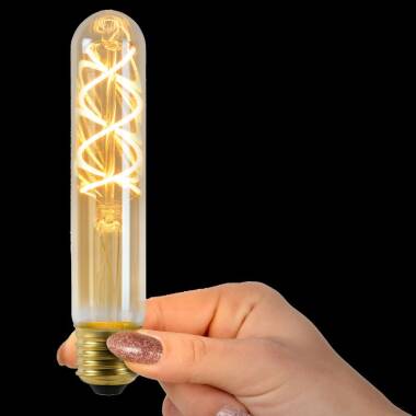 Image of Lucide 5W Very Very Warm White Dimmable LED Decorative Filament 300mm Amber Tubular Bulb
