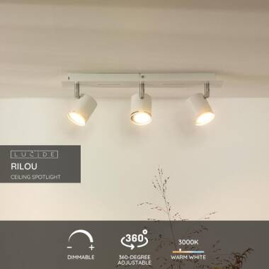 Image of Lucide Rilou 3 Light LED Ceiling Spotlight Bar