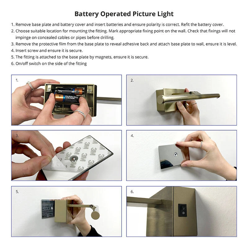 Image of Slimline Large Battery Operated LED Picture Light