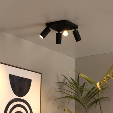Image of Lucide Clubs 4 Light Ceiling Spotlight Plate