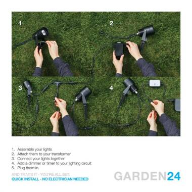Image of Garden 24V 5.5M Heavy Duty LED Golf Ball Festoon Lights