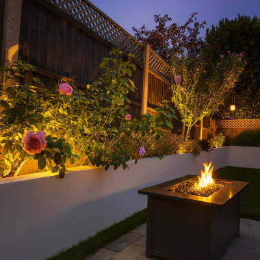 Image of EasyFit Remote 12v Garden Lights - Ash Colour Changing LED Spotlight Kit - 4 Lights