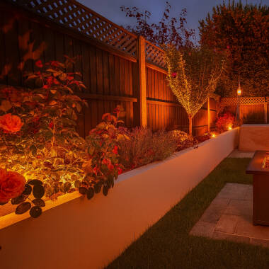 Image of EasyFit Remote 12v Garden Lights - Ash Colour Changing LED Spotlight Kit - 6 Lights