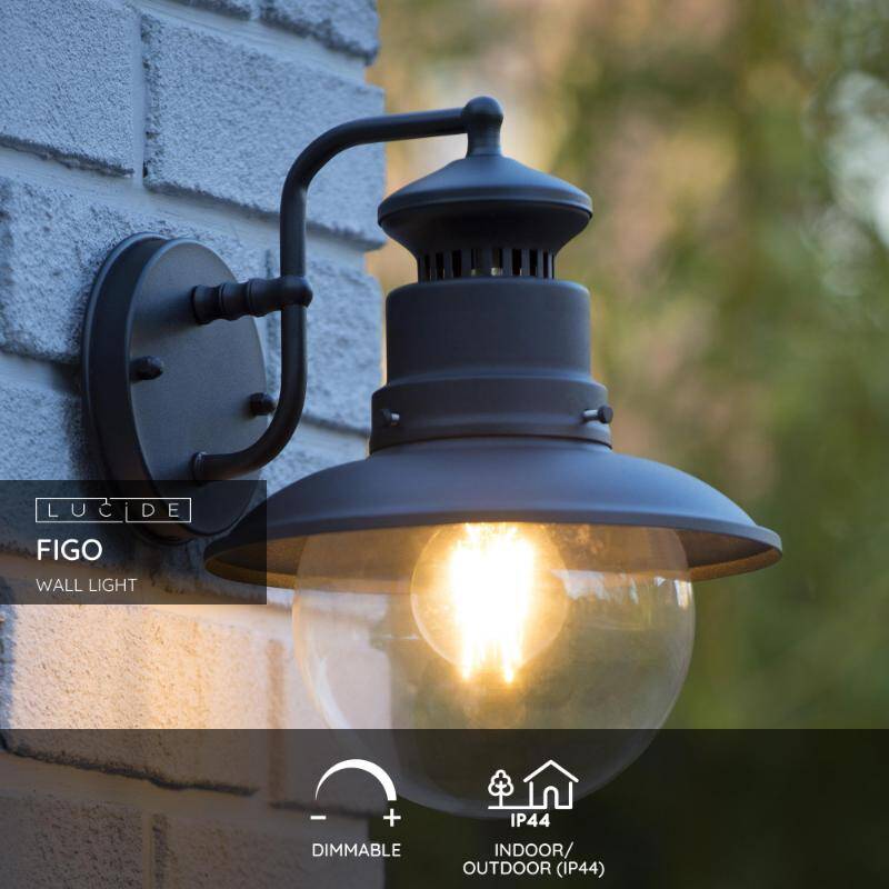 Image of Lucide Figo Outdoor Hanging Lantern Wall Light