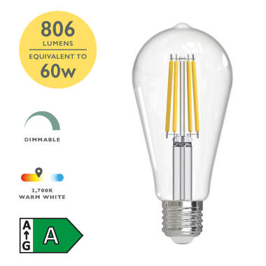 Image of Dar Rustika 5W Warm White Dimmable LED Decorative Filament Squirrel Cage Bulb - Screw Cap