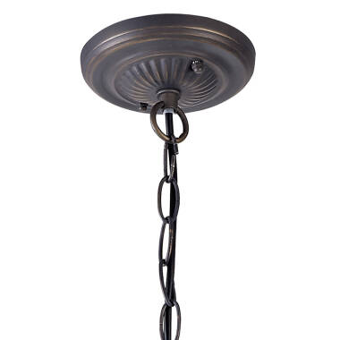 Image of Deco Glass Ceiling Pendant Light with Tiffany Shade