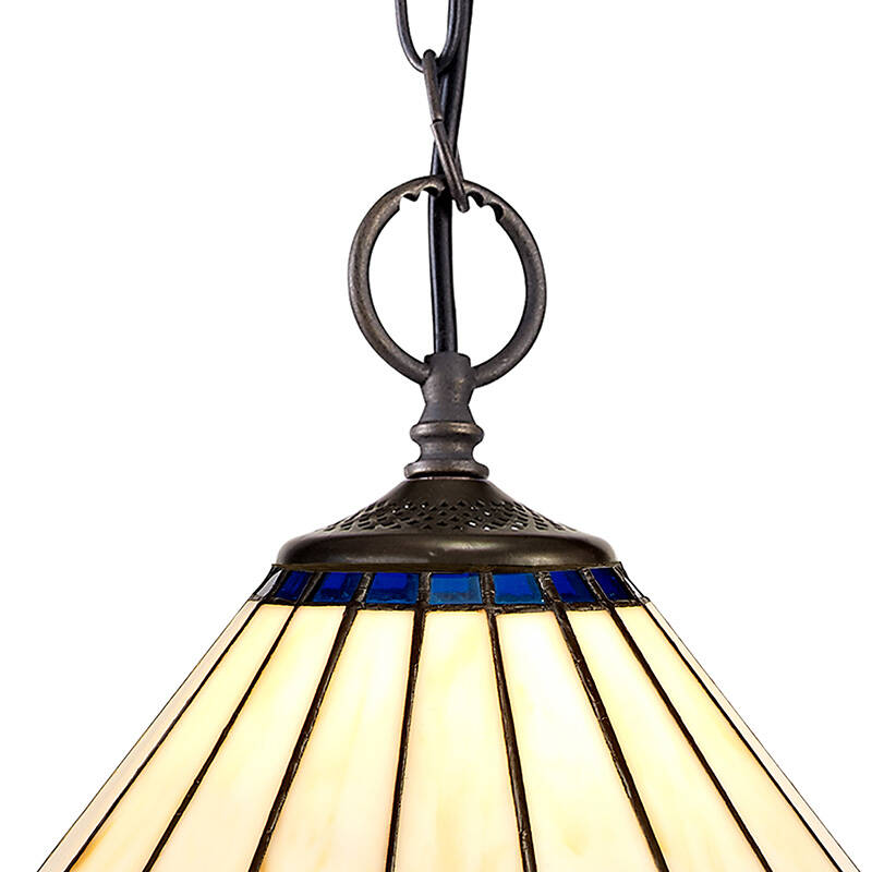 Image of Deco Glass Ceiling Pendant Light with Tiffany Shade