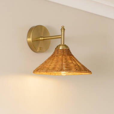 Image of Wisteria Mabel Rattan Wall Light
