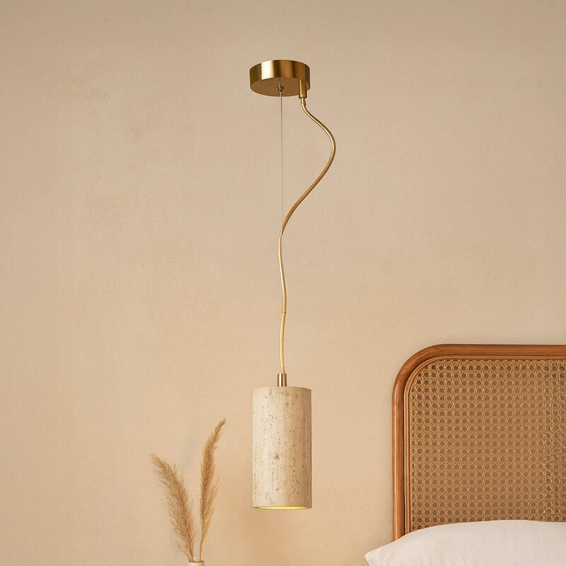 Image of Westport Noemi Travertine Stone Ceiling Pendant Light