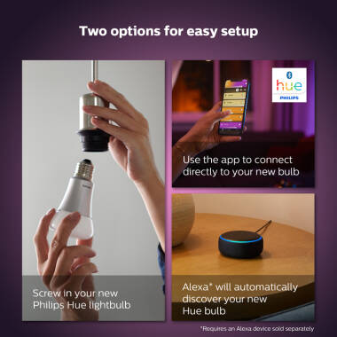Image of Philips Hue 9W Smart Dimmable LED Bulb Bayonet Cap - Pack of 2