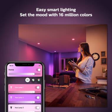 Image of Philips Hue 9W Smart Dimmable LED Bulb Bayonet Cap - Pack of 2