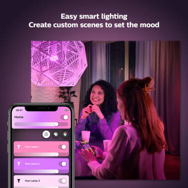 Image of Philips Hue 9W Smart Dimmable LED Bulb Bayonet Cap - Pack of 2