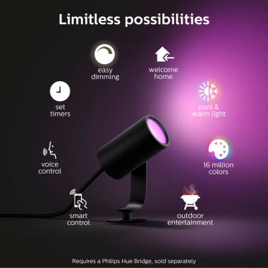 Image of Philips Hue Lily LED Smart Outdoor Spotlights - Set of 3 - Base Kit