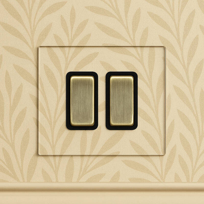Image of Wisteria Perception Clear Perspex 2 Way Rocker Switch
