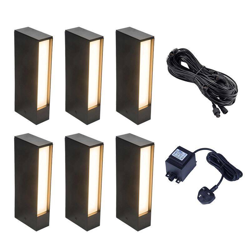 Image of EasyFit Core 12v Garden Lights - Camellia LED Outdoor Pathway Bollard Light Kit - 6 Lights