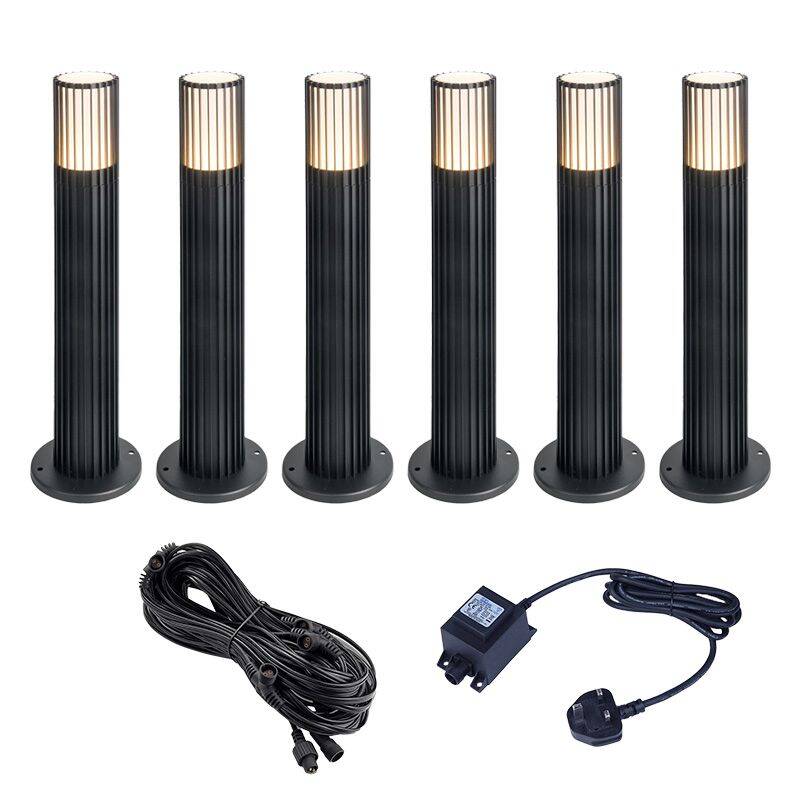 Image of EasyFit Core 12v Garden Lights - Fuchsia LED Outdoor Post Light Kit - 6 Lights