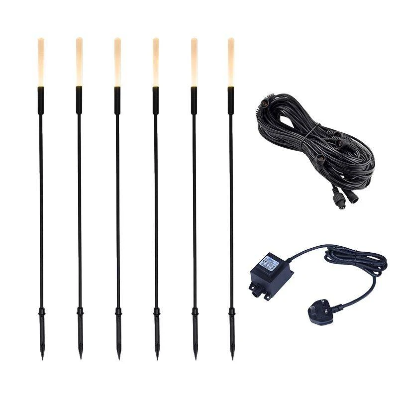 Image of EasyFit Core 12v Garden Lights - Orchid LED Outdoor Feature Stake Light Kit - 6 Lights