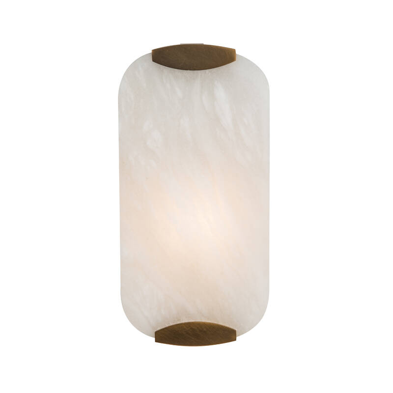 Image of Westport Emily Alabaster Glass Flush Wall Light