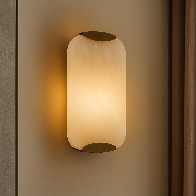 Image of Westport Emily Alabaster Glass Flush Wall Light