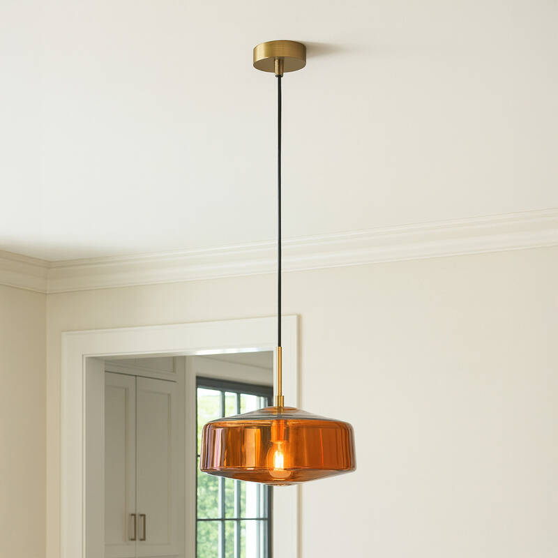 Image of Wisteria Smokey Brown Glass Ceiling Pendant Light