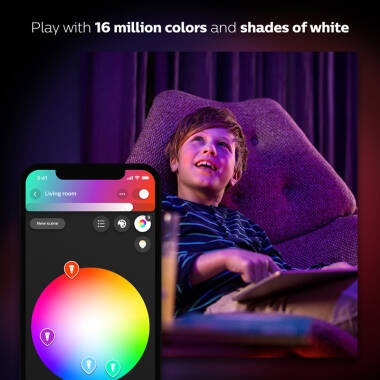 Image of Philips Hue 9W Smart Dimmable LED Bulb Bayonet Cap - Pack of 2 - Starter Kit