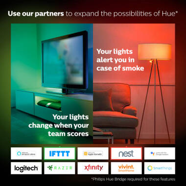 Image of Philips Hue 9W Smart Dimmable LED Bulb Screw Cap - Pack of 2 - Starter Kit