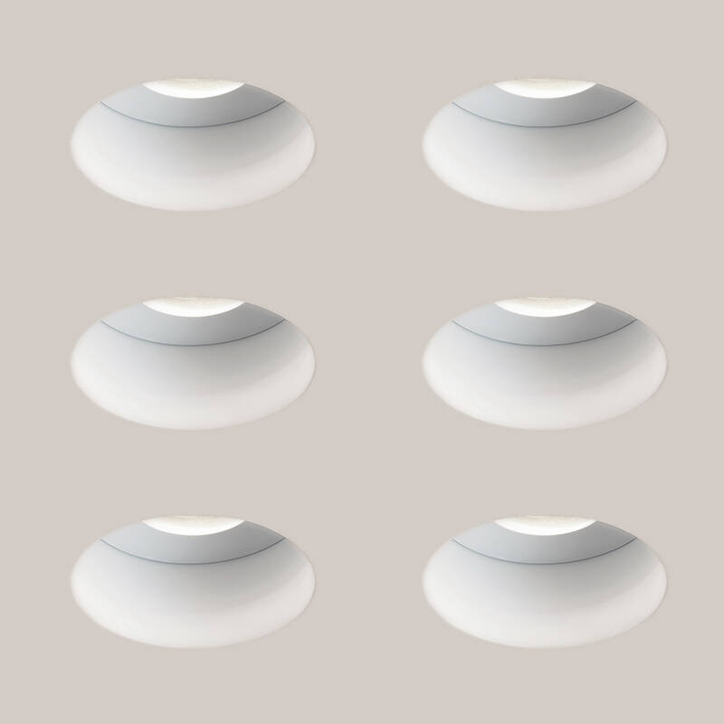 Image of Astro Slimline Recessed Plaster-In Trimless IP65 Fire Rated Fixed Downlight - Pack of 6