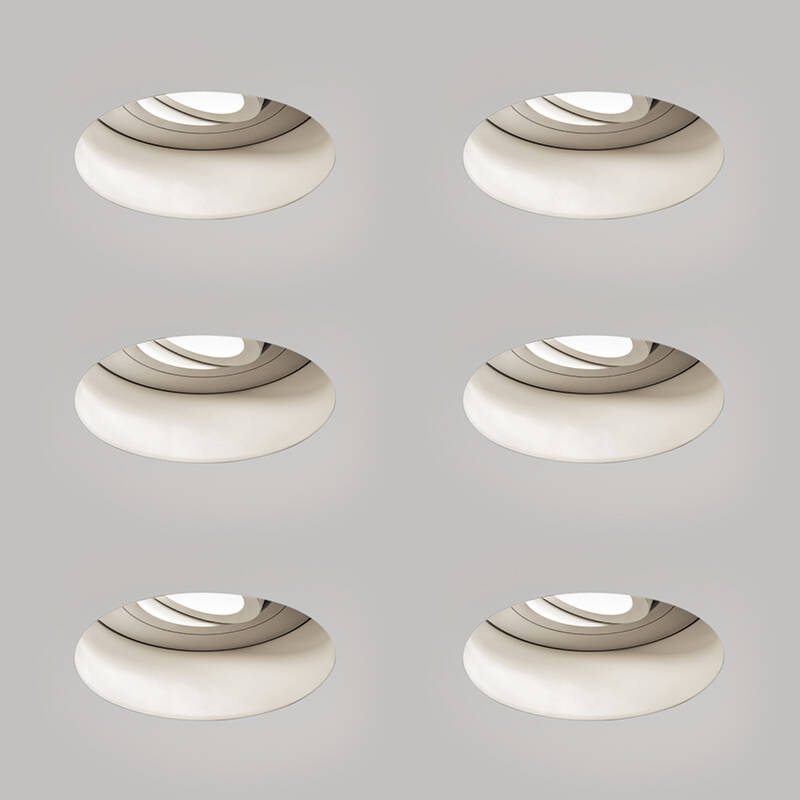 Image of Astro Slimline Recessed Plaster-In Trimless Fire Rated Adjustable Downlight - Pack of 6