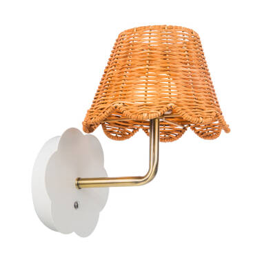Image of Wisteria Mollie Rattan USB Rechargeable LED Touch Wall Light