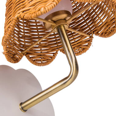 Image of Wisteria Mollie Rattan USB Rechargeable LED Touch Wall Light