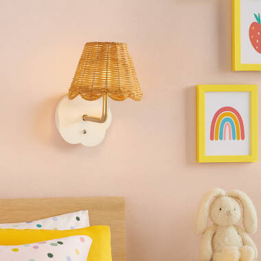 Image of Wisteria Mollie Rattan USB Rechargeable LED Touch Wall Light