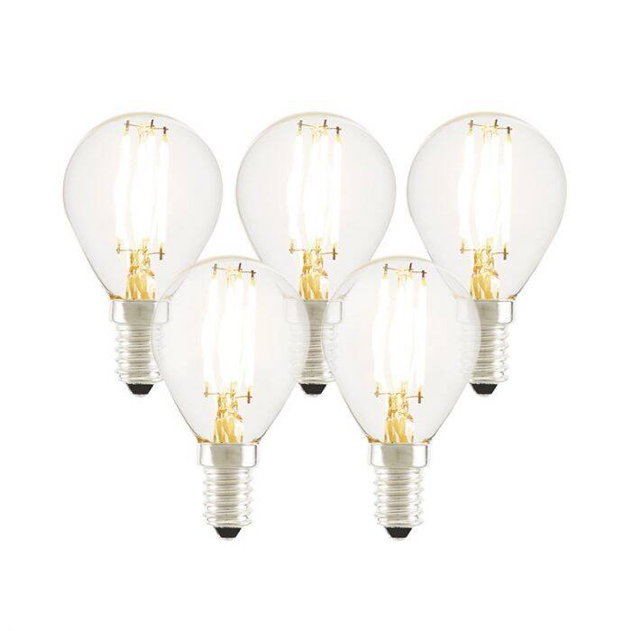 Image of Envirolight 4W Dimmable LED Decorative Filament Golfball Bulb - Small Screw Cap - Pack of 5