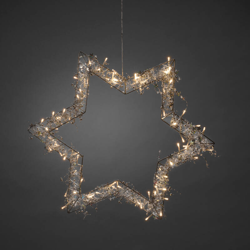 Image of Konstsmide Christmas 60cm Very Warm White LED Star Wreath Decoration