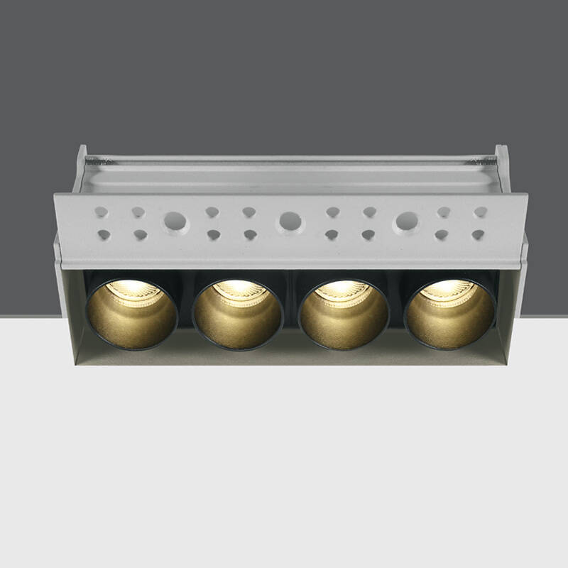 Image of Box 4 Light Recessed Plaster-In Warm White Non-Dimmable LED Fixed Downlight
