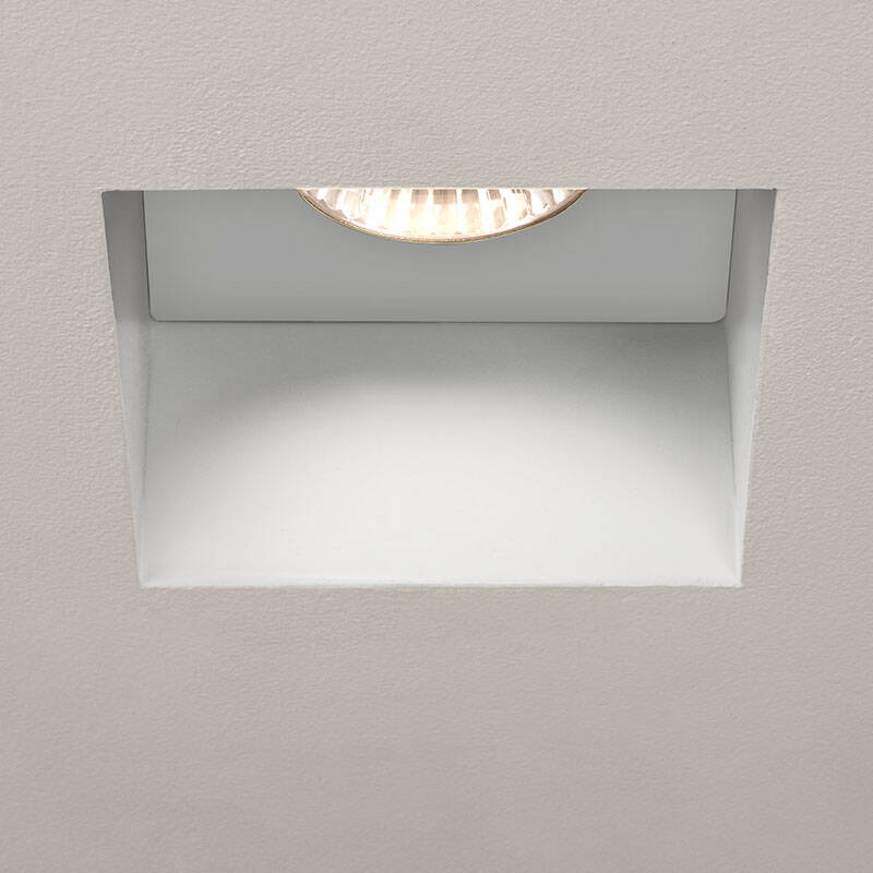 Image of Astro Square Recessed Plaster-In Trimless IP65 Fire Rated Fixed Downlight
