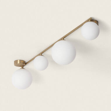 Edit Amatler 4 Light Glass Flush Ceiling Light